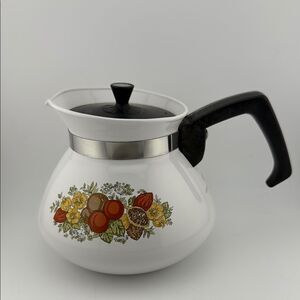 Vintage Corning Ware SPICE OF LIFE 6-Cup TEAPOT Kettle w/ Metal LID #P-104-8